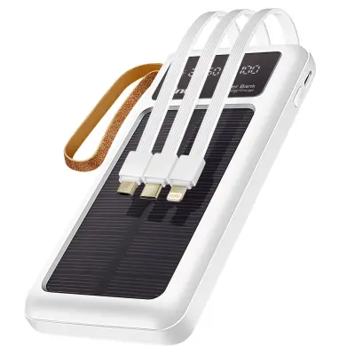 Solarna vanjska baterija 15000mAh s MicroUSB Lightning USB C kabelom