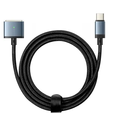 USB C na MagSafe 3 kabel za MacBook Pro i Air M2 najlon 2m 140W crno/plavi