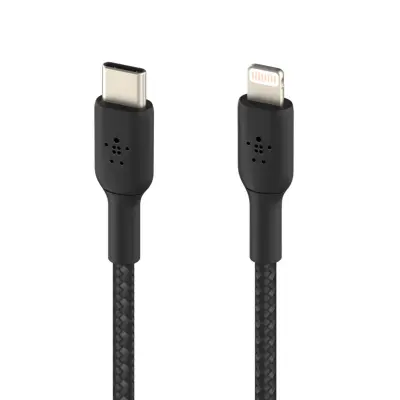 USB-C na Lightning 18W Power Delivery tkani najlon 1m Belkin crni