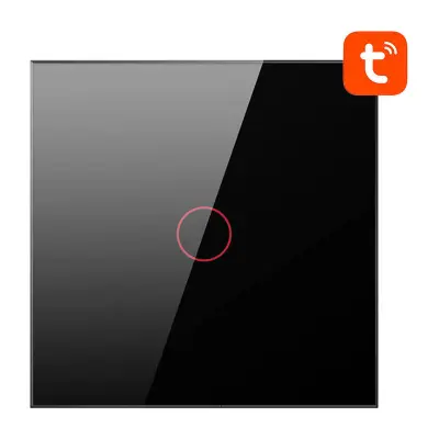 Smart glass LED WiFi dodirni prekidač TUYA 1-kanalni crni Alexa Google Assistant