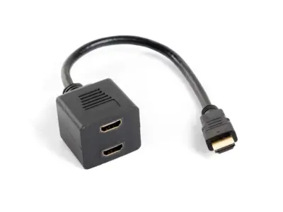 Lanberg HDMI muško na HDMI žensko X2 razdjelnik 20 cm