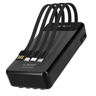 Prijenosna baterija 25800mAh 4 u 1 kabel i USB izlaz LinQ Crna