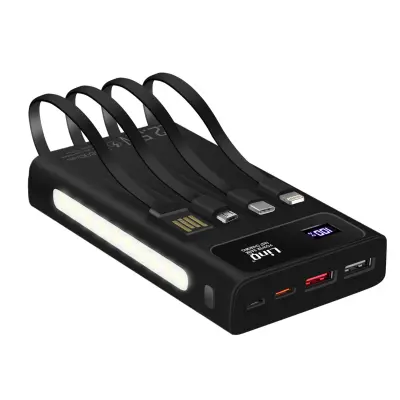 Prijenosna baterija 25800mAh 4 u 1 kabel USB 22.5W i USB C 20W Crna