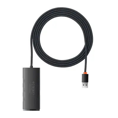 Baseus Lite Series 4-u-1 USB hub, do 4x USB 3.0, 2 m (crna)