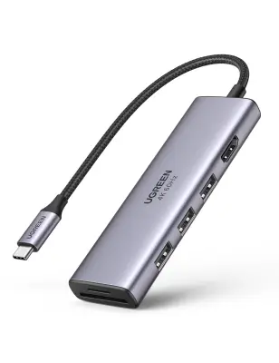 Adapter 5-v-1 UGREEN CM511 USB-C Hub na 3x USB3.0 + HDMI + TF / SD (siv)