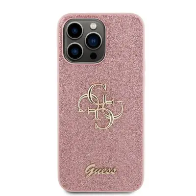 Maska za iPhone 15 Pro Max šljokičasta s metalnim logotipom