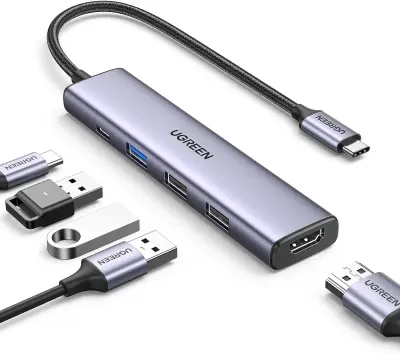 UGREEN 5-u-1 USB-C 4K HDMI, 100W, 4K@30Hz HDMI
