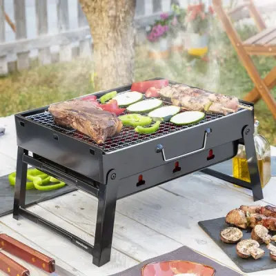 Prenosivi sklopivi roštilj na drveni ugljen bearbq innovagoods