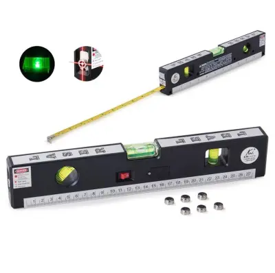 Višenamjenska laserska libela 31 cm s mjernom trakom 150 cm osvijetljena