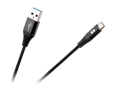 REBEL 2.0 USB kabel – Tip C, crni, 0,5 m