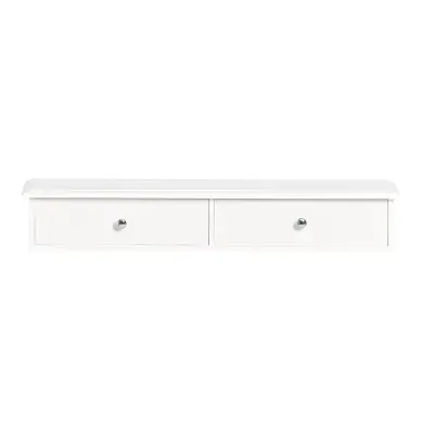 Zidna Polica s Dvije Ladice Bijela Lakirana MDF 64x15x10cm FRG43-W