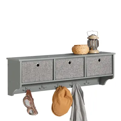 SoBuy wall-mounted shelf in color grey in scandinavian style