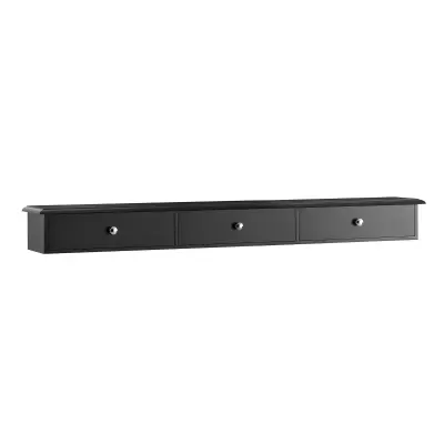 SoBuy wall-mounted shelf with 2 drawers in color black in scandinavian style