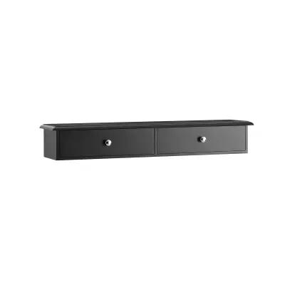 Zidna Konzola s 2 Ladice Crna 64x15x10cm FRG43-SCH