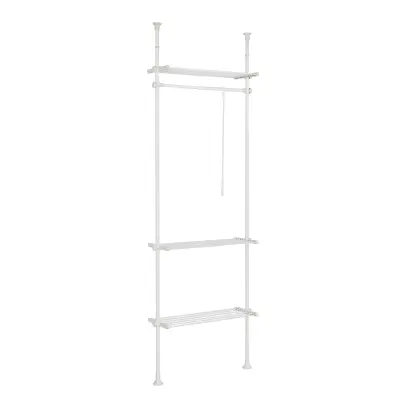 SoBuy telescopic wardrobe system in color white in minimalism style