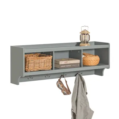 SoBuy wall-mounted shelf in color grey in scandinavian style