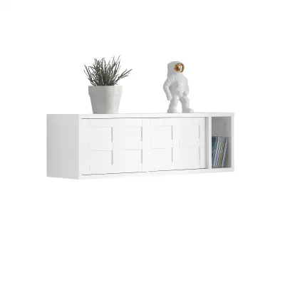 Zidni Stalak za Odjeću s Kliznim Vratima, Bijela, 75x20x23cm, Model FHK18-W