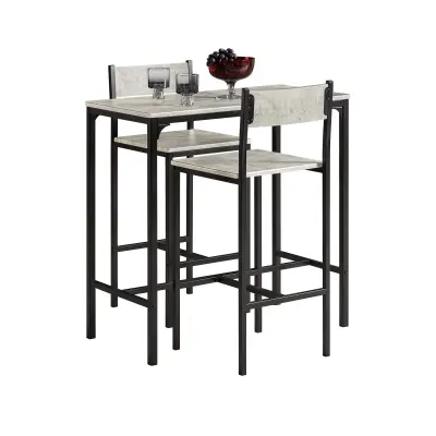 SoBuy set of bar table with 2 chairs  in cement pattern in industrial style