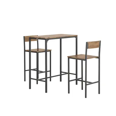 Bar Set s Metalnim Okvirom i Stolnom Pločom od Furniranog MDF-a W89xD45xH100cm OGT03-XL