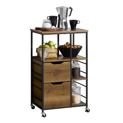 SoBuy kitchen trolley  in color brown in industrial style