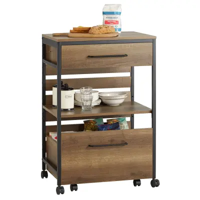 SoBuy kitchen trolley  in color brown in scandinavian style