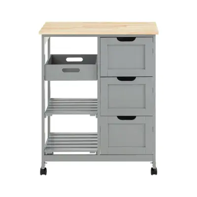 SoBuy kitchen cabinet on wheels  in color grey in scandinavian style