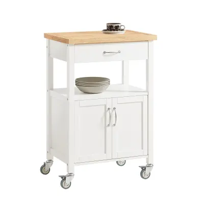 SoBuy kitchen cabinet on wheels  in color white in scandinavian style