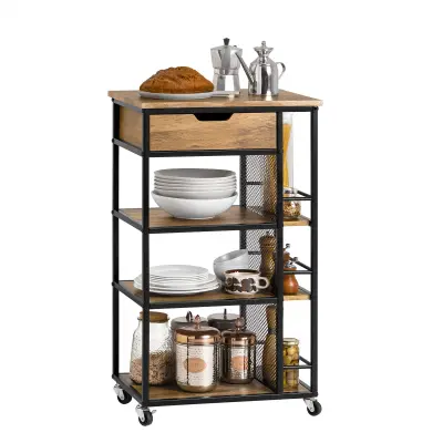 SoBuy kitchen trolley  in color brown in industrial style