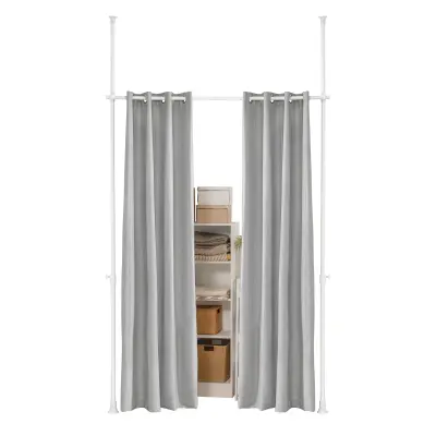 SoBuy telescopic curtain in color grey in industrial style