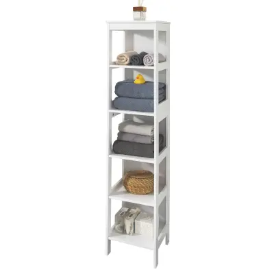 SoBuy bathroom storage shelf white 5 tiers  in color white in scandinavian style