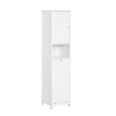 SoBuy bathroom tall cabinet with laundry in color white in bohe style