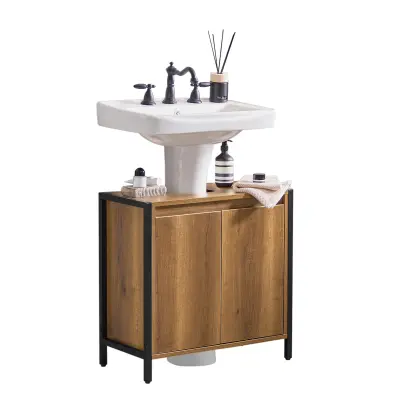 SoBuy bathroom under sink cabinet in color brown in industrial style