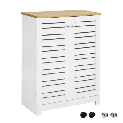 SoBuy bathroom storage cabinet  in color white in farmhouse style