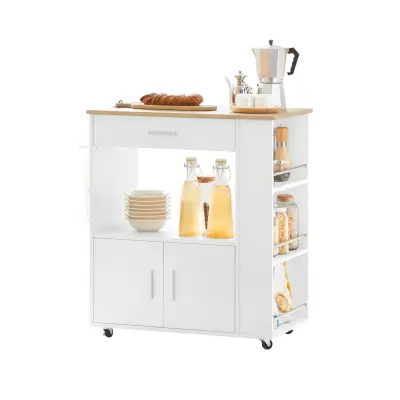 SoBuy kitchen cabinet on wheels  in color white in scandinavian style
