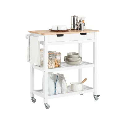 SoBuy kitchen trolley  in color white in scandinavian style