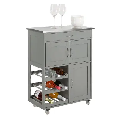 SoBuy kitchen cabinet on wheels  in color grey in scandinavian style