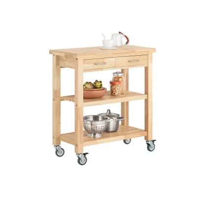 SoBuy sideboard on wheels in wood color in farmhouse style