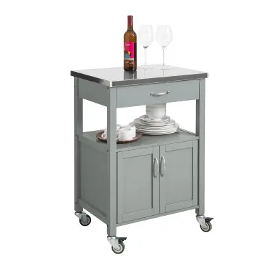 SoBuy kitchen cabinet on wheels  in color grey in scandinavian style