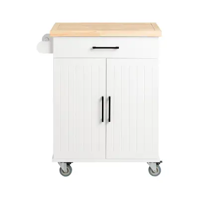 SoBuy kitchen cabinet on wheels  in color white in scandinavian style