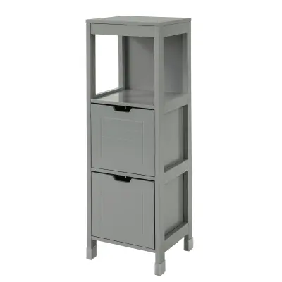 SoBuy barthroom corner cabinet with 2 drawers in color grey in scandinavian style