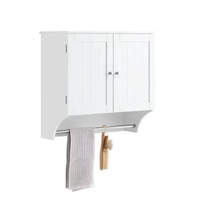 SoBuy wall cabinet with hanging rail in color white in minimalism style