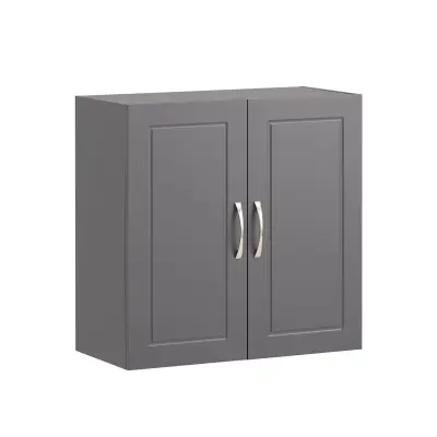SoBuy wall mounted cabinet with 2 doors in color grey in scandinavian style