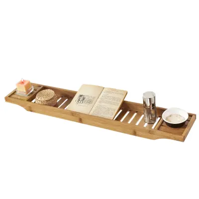 SoBuy bathtub rack in wood color in scandinavian style