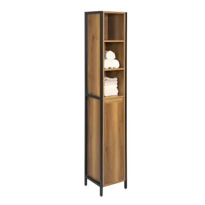 SoBuy bathroom tall cabinet  in color brown in industrial style