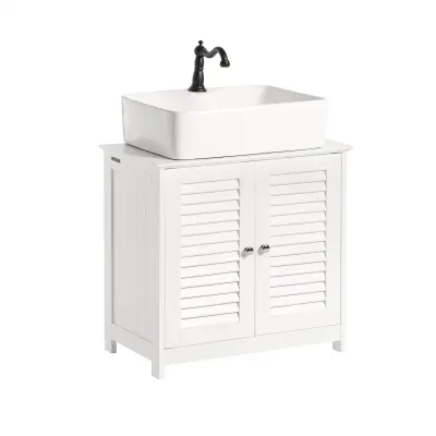 SoBuy bathroom under sink cabinet in color white in scandinavian style