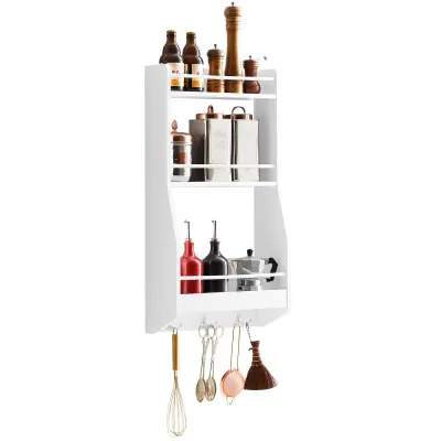 SoBuy wall mounted kitchen storage shelf in color white in scandinavian style