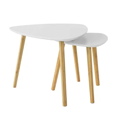 SoBuy set of 2 console tables in color white in scandinavian style