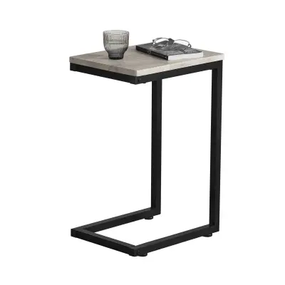 SoBuy sofa table in c shape in cement pattern in industrial style