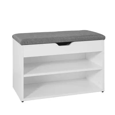 SoBuy hallway bench shoe rack with seat in color white in minimalism style