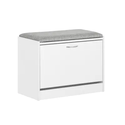 SoBuy hallway bench shoe rack with seat in color white in minimalism style